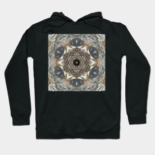 intricate art deco and art nouveau styled pattern brown blue and beige Hoodie